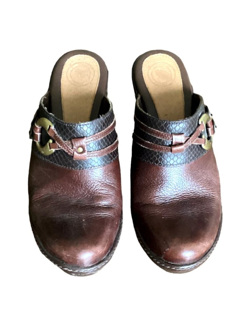 Nurture "Whisper" Brown Leather Clog Mule  Sz 8M‎ #138K